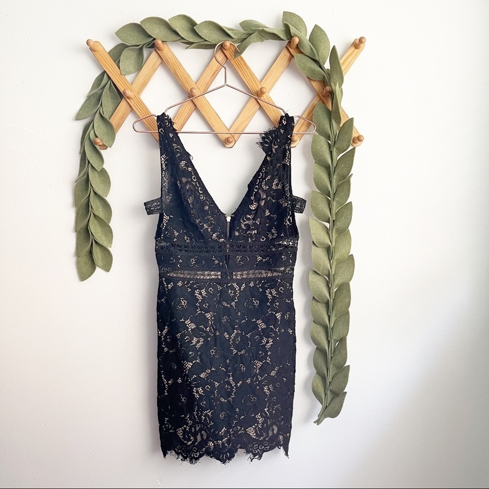 ✅ Aly Daly Black Lace Illusion Dress